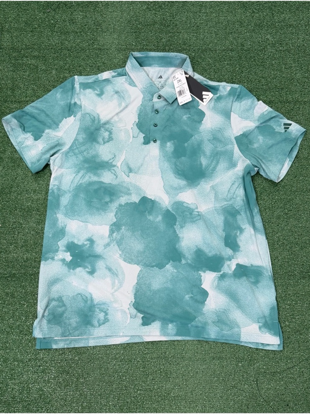 Adidas Ultimate 365 Golf Tour Print Polo Green/ Silver IM7896 Men’s 2XL